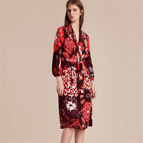 burberry floral print silk dress|burberry dresses outlet.